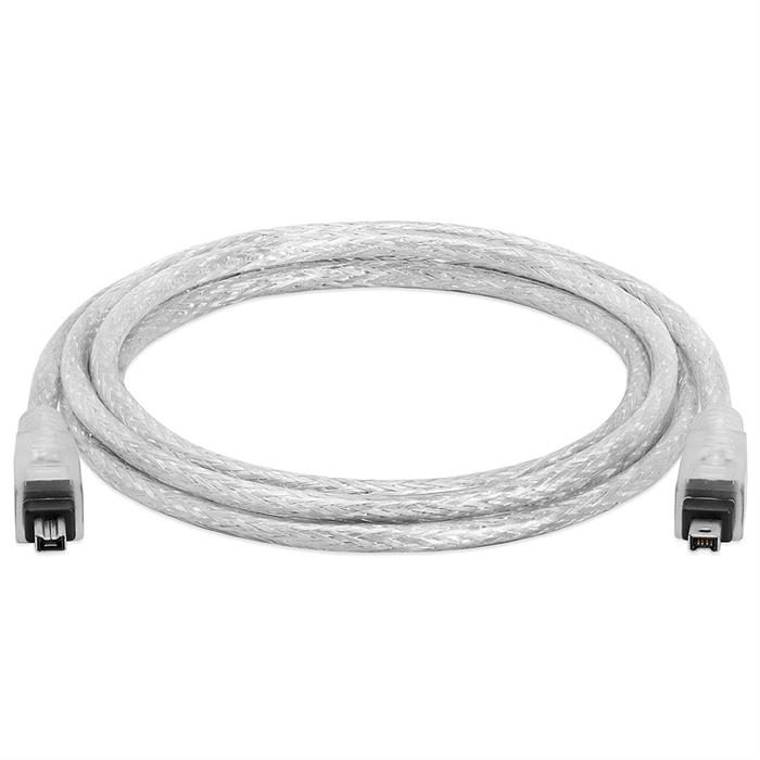 IEEE-1394 FireWire/iLink DV 4 Pin Male To Male Cable - 6 Feet Clear