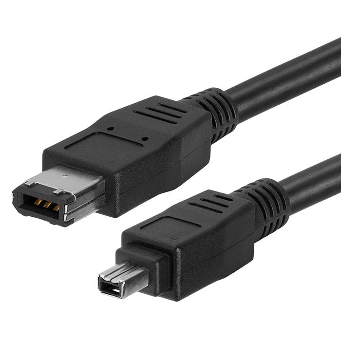 IEEE-1394 FireWire/iLink DV 6 Pin Male To 4 Pin Male Cable - 15 Feet Black