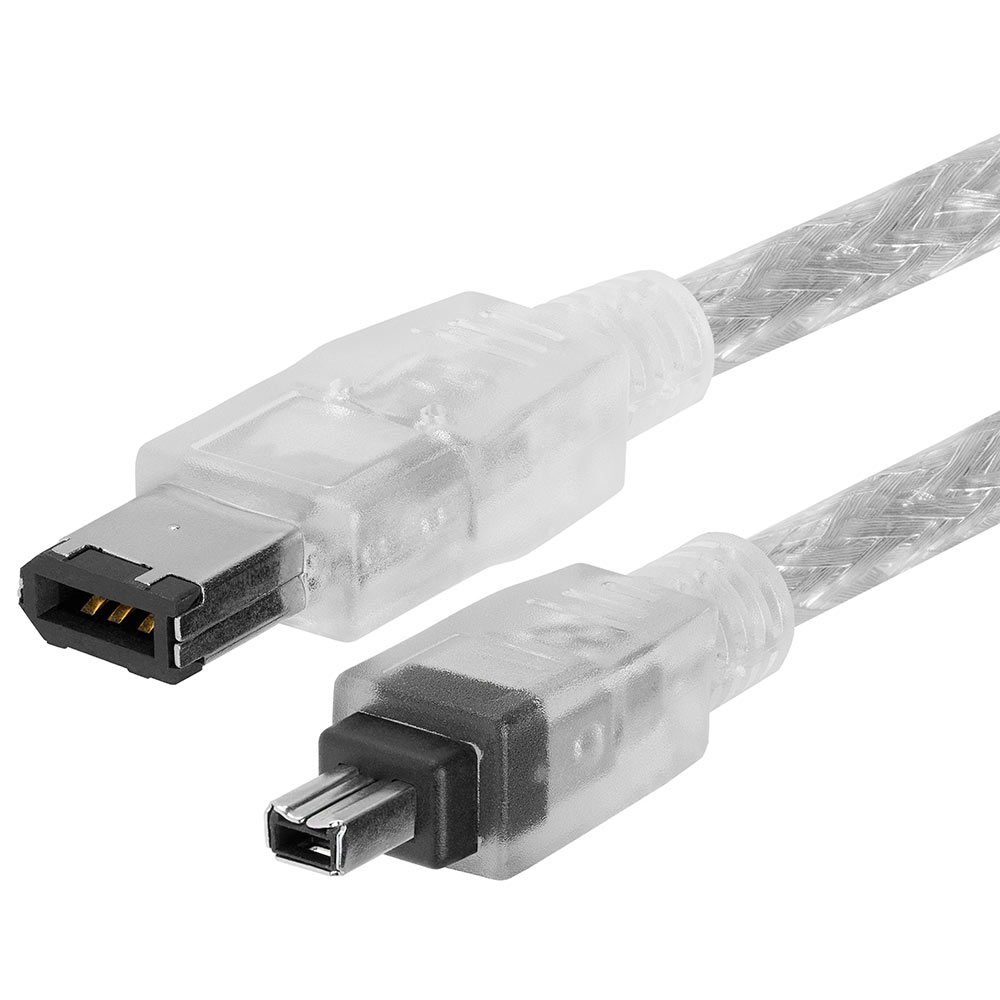15 FT 6 Pin/4 Pin Male/Male Black IEEE 1394 Firewire 400 to Firewire 400 Cable 