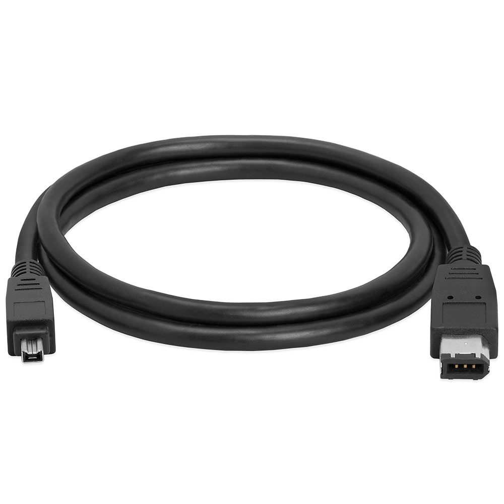 Black Cmple IEEE 1394 FireWire iLink DV Cable 6P 4P M/M 3FT