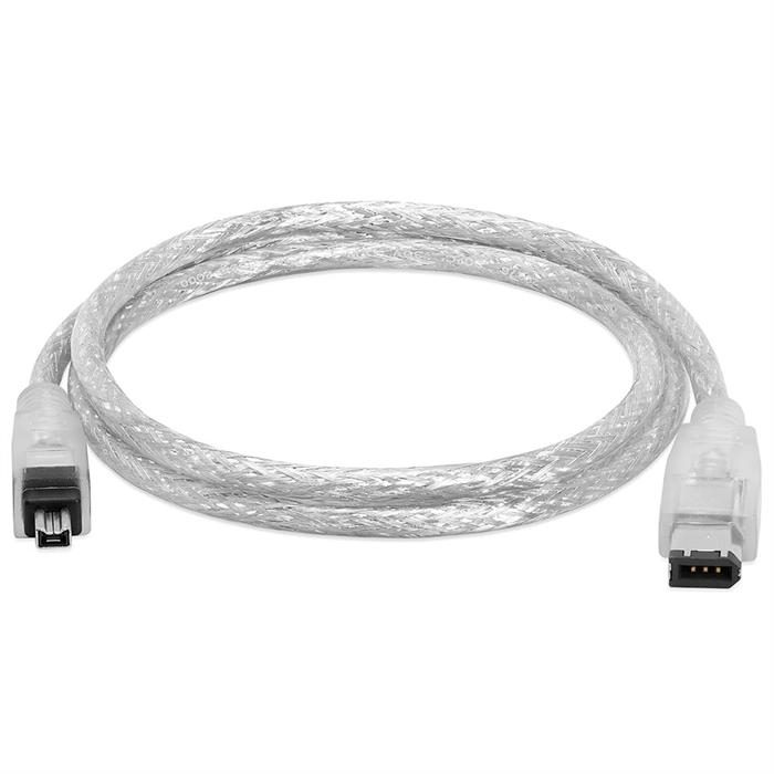 IEEE-1394 FireWire/iLink DV 6 Pin Male To 4 Pin Male Cable - 3 Feet Clear