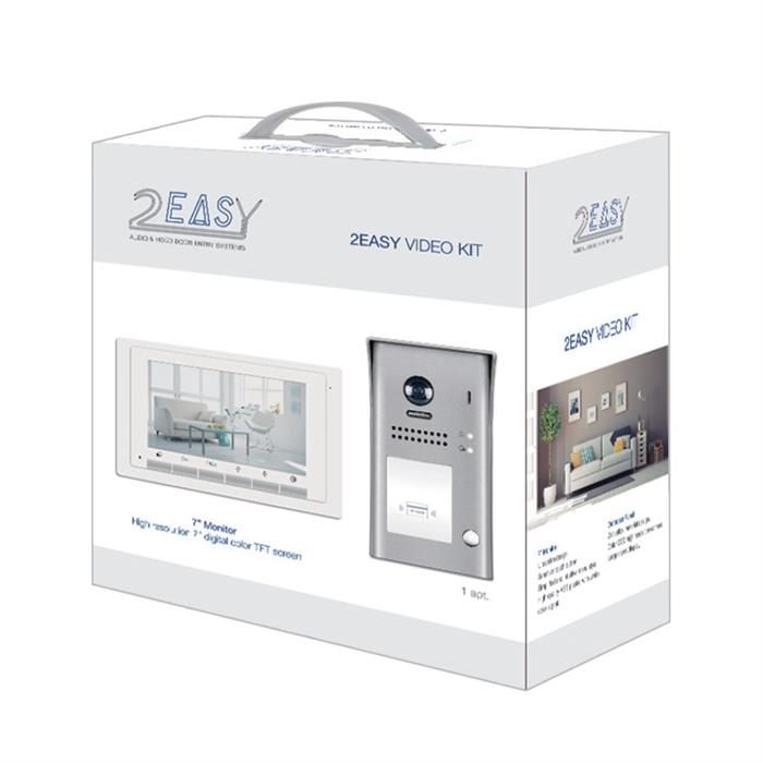 Intercom System for Home | 2 Wire 1 Apartment Door Bell | 2 x 7" Monitors, Door Release - DK1721/ID