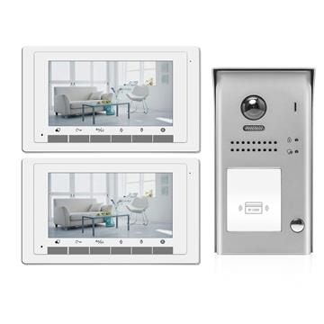 Intercom System for Home | 2 Wire 1 Apartment Door Bell | 2 x 7" Monitors, Door Release - DK1721/ID