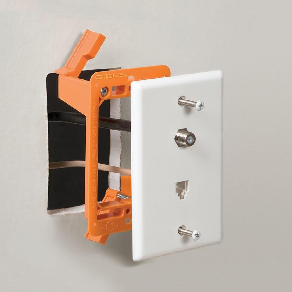 2-Gang Low Voltage Sheetrock Mounting Bracket for Open Pass Through Wall Plate 
