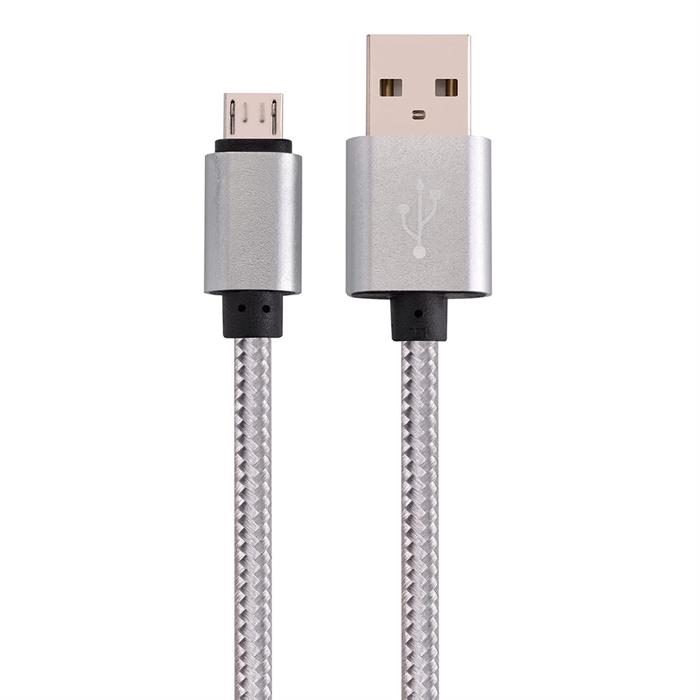 Micro USB to USB Braided Data Charging Cable - 3 Feet, Space Gray