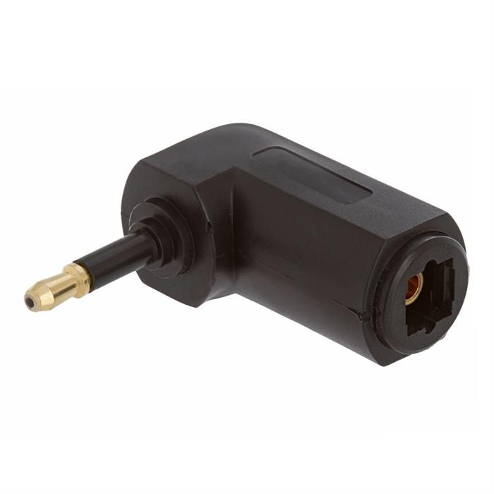 Optical Toslink Jack to Mini Plug Angled Adapter