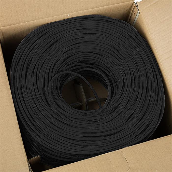 CAT5e 1000 Feet Premium UTP Ethernet Cable 24AWG Bulk Network Wire, Black	