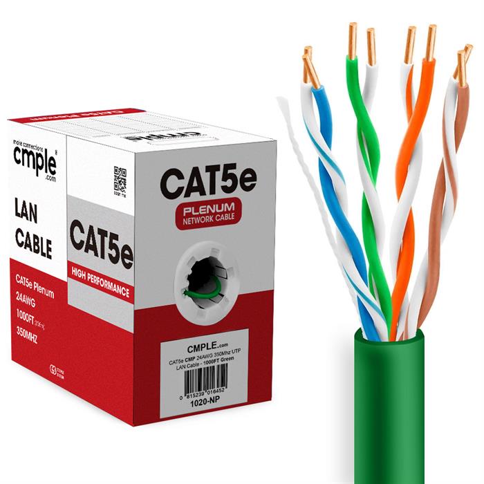 UTP CMR Cat5e Riser Green Cable 1000ft Box