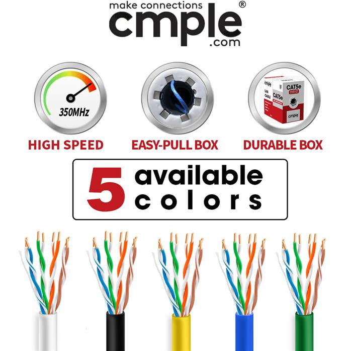 CAT5e 1000 Feet Premium UTP Ethernet Cable 24AWG Bulk Network Wire, White