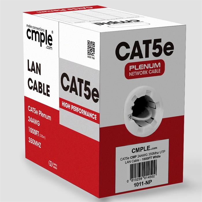CAT5e 1000 Feet Premium UTP Ethernet Cable 24AWG Bulk Network Wire, White