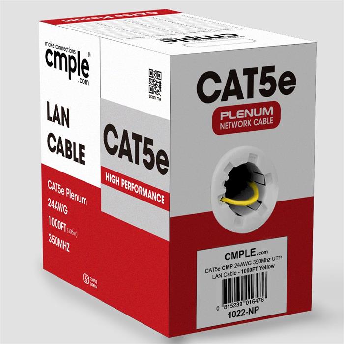 CAT5e 1000 Feet Premium UTP Ethernet Cable 24AWG Bulk Network Wire, Yellow