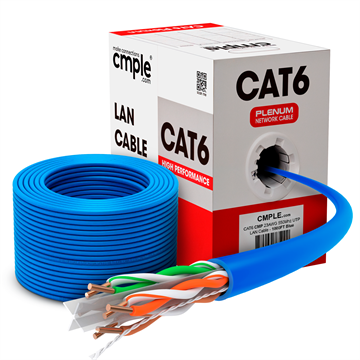 CMP Cat6 Plenum Cable Bulk Network Wire, Blue	