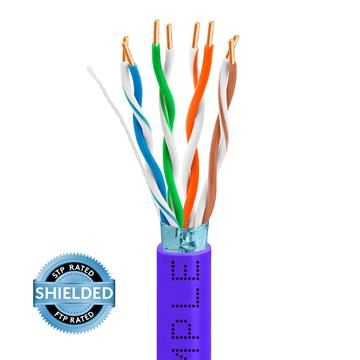 STP/FTP CAT5e 1000ft Bare Copper LAN Cable 24AWG Bulk Network Wire, Purple	