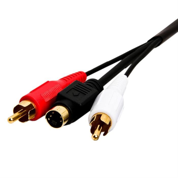 S-Video & Two RCA Audio Cables Combo, Gold Plated – 100 Feet