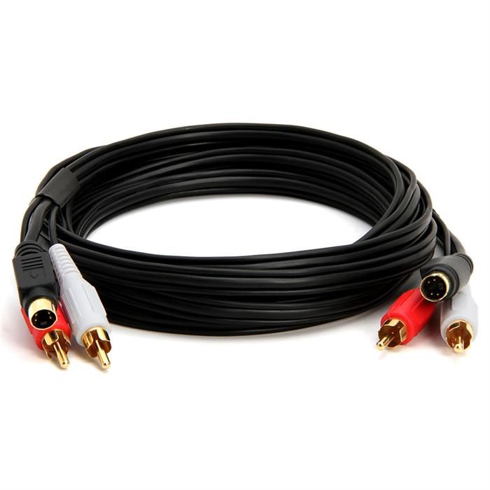 S-Video & Two RCA Audio Cables Combo, Gold Plated – 12 Feet