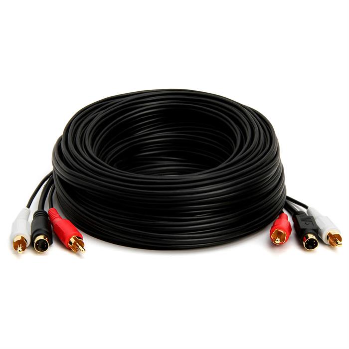 S-Video & Two RCA Audio Cables Combo, Gold Plated – 50 Feet