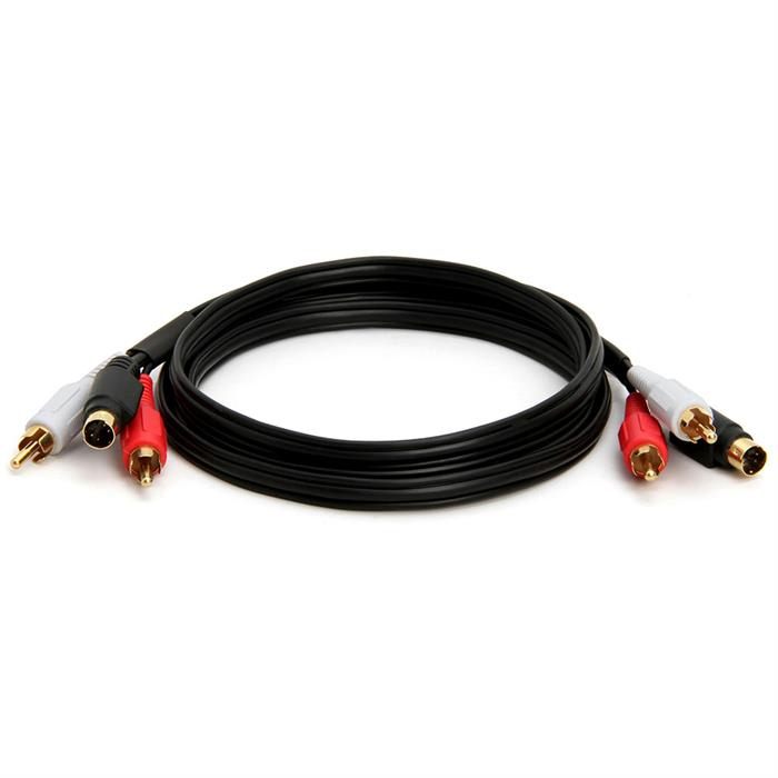 S-Video & Two RCA Audio Cables Combo, Gold Plated – 6 Feet