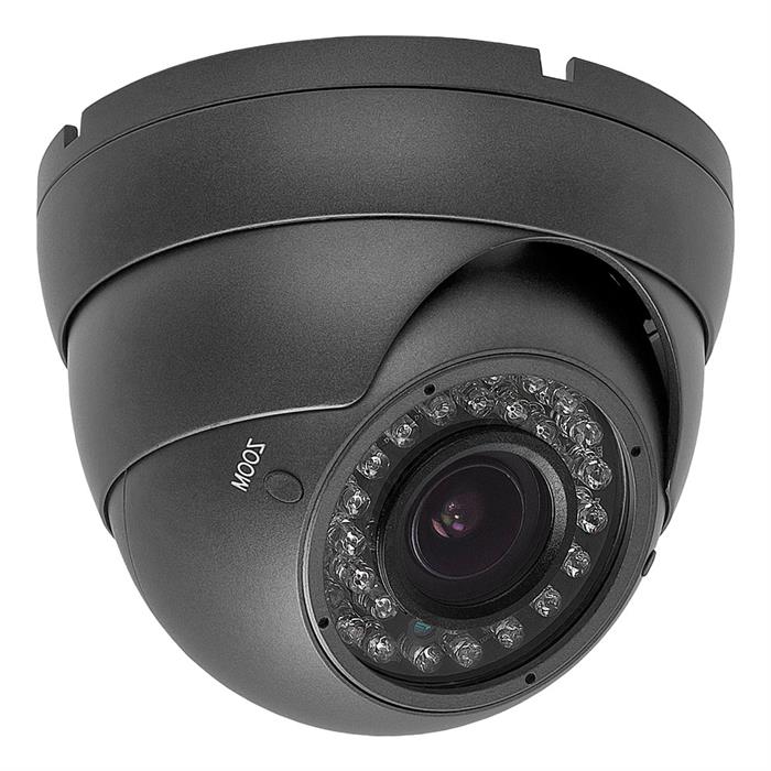 Security Indoor/Outdoor Dome Camera 1000TVL (Dark Gray) 36IR - 2.8-12mm Varifocal