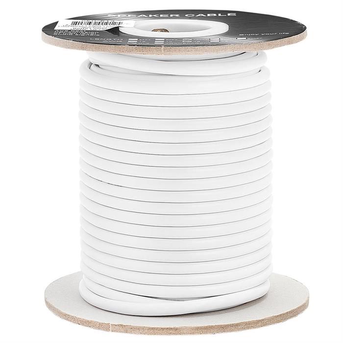 Speaker Wire 100ft 16 Gauge 4C White | CL2 Rated | In-Wall Speaker Cable