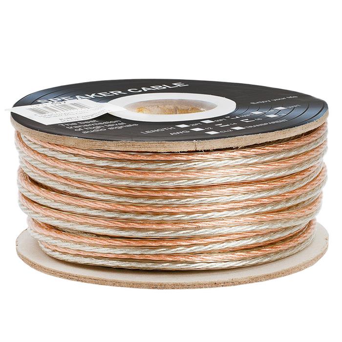 Speaker Wire 100ft 16AWG 2 Conductor | Clear Jacket Speaker Cable