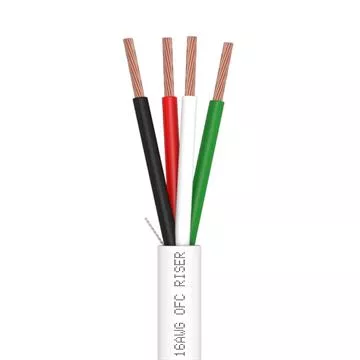16AWG 4-Conductor OFC Speaker Wire - White	