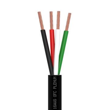16AWG 4-Conductor OFC Plenum Speaker Cable - Black