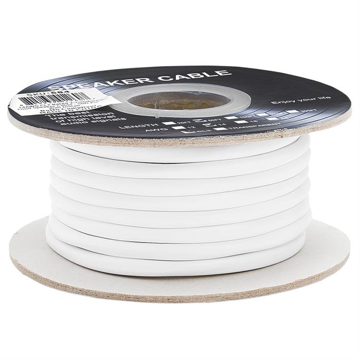 Speaker Wire 50ft 14 Gauge 2C White | In-Wall | CL2 Speaker Cable