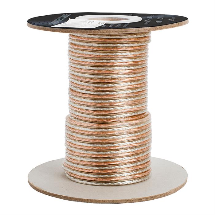 Speaker Wire 50ft 16AWG 2 Conductor | Clear Jacket Speaker Cable