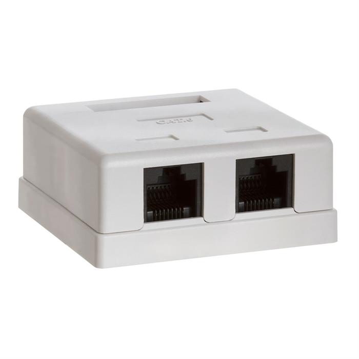 Surface Mount Box Cat6 Double WHITE