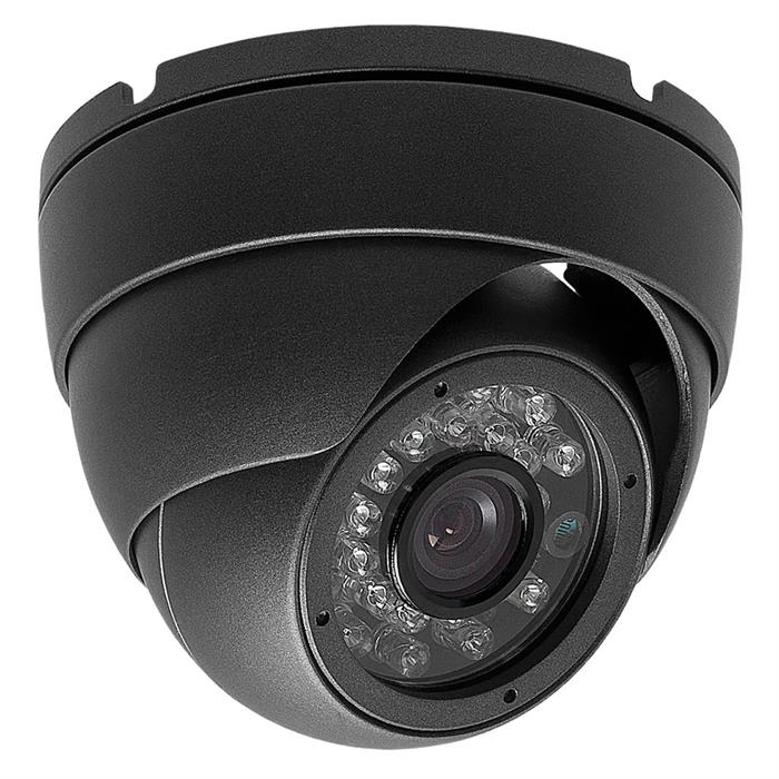 Surveillance Indoor/Outdoor Security Dome Camera 700TVL 3.6mm Dark Gray 24IR CCTV