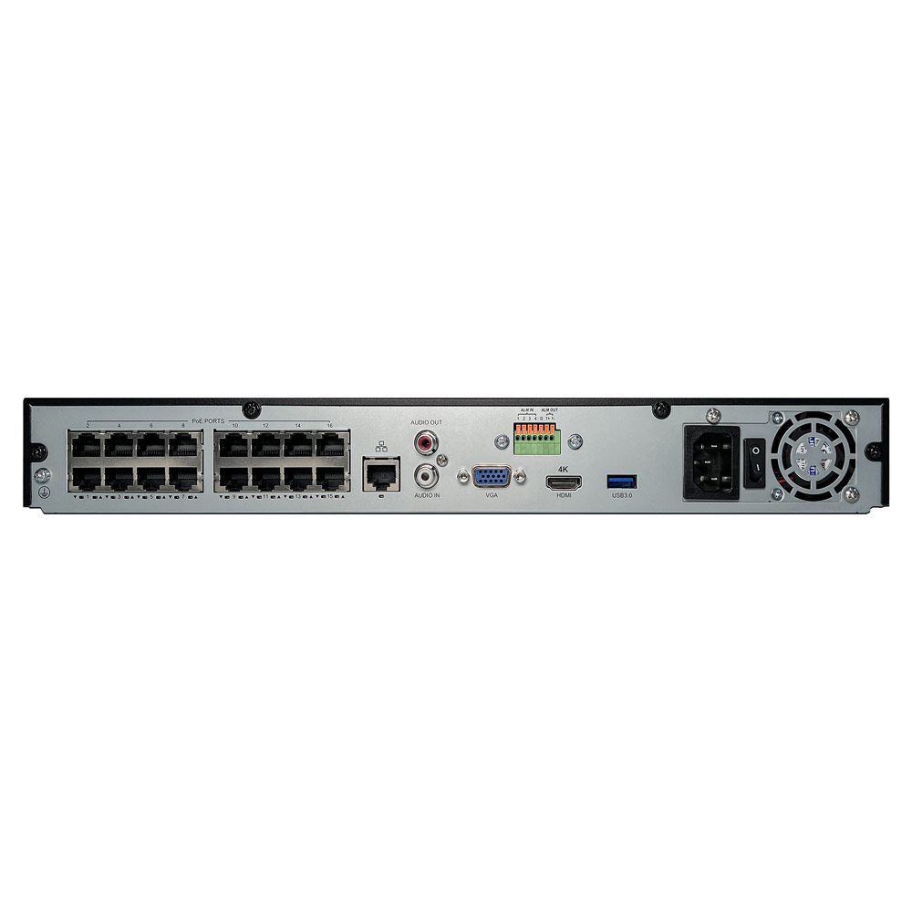Uniview 16 Channel PoE NVR, NDAA Compliant, 4K Ultra HD with 2 SATA HDD  Bays (NVR302-16S2-P16)