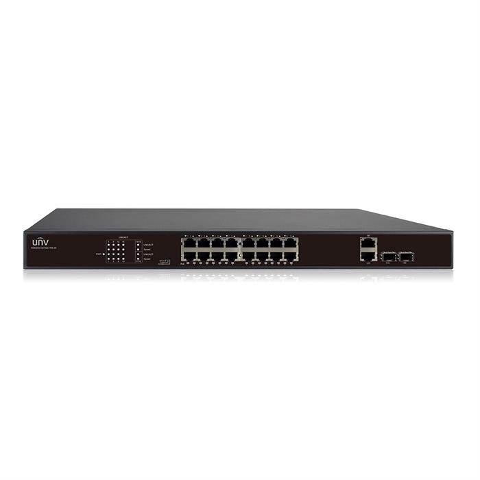 Uniview 16 Port PoE Switch, 16 PoE 100Mbps and 2 Gigabit Combo Ports Switch (NSW2010-16T2GC-POE-IN)
