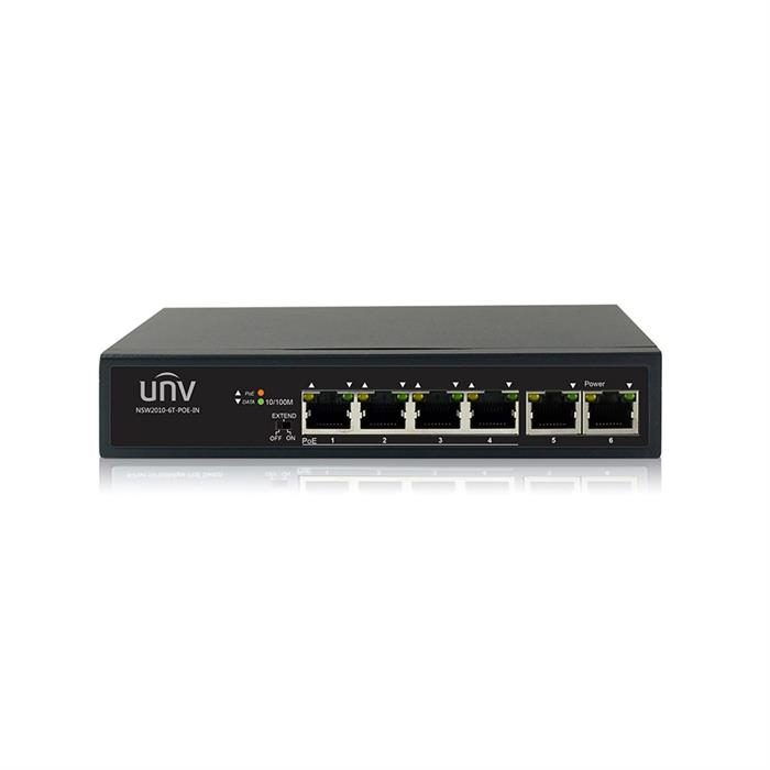 Uniview 6 Port PoE Switch, 4 PoE and 2 Port Switch (NSW2010-6T-POE-IN)