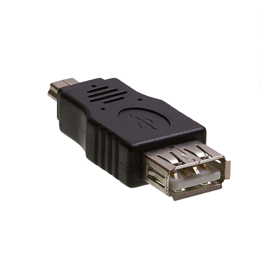 A Female To Mini USB B 5 Pin Male Adapter Cable OTG On The Go Mint