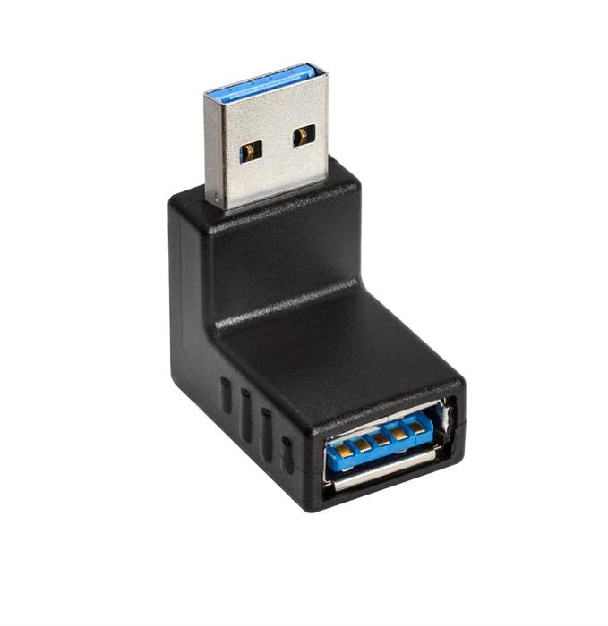USB 3.0 A Male to A Female Right Angle Adapter - 90 Degree