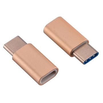 USB-C Adapter, USB Type C (male) to Micro USB (female) Adapter for Data Syncing and Charging, Gold