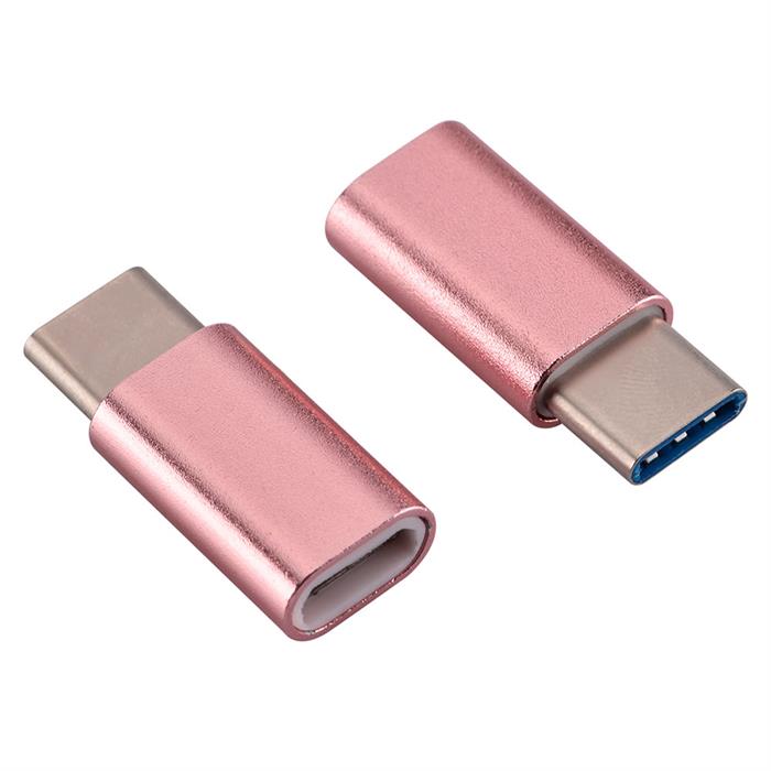 USB-C Adapter, USB Type C (male) to Micro USB (female) Adapter for Data Syncing and Charging, Rose Gold