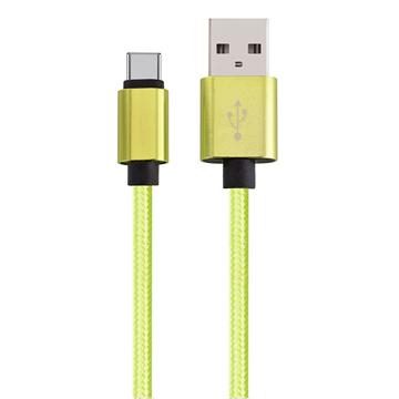 USB-C (USB Type C) to USB (USB-A) Braided Data Charging Cable - 10 Feet, Green