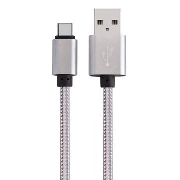 USB-C (USB Type C) to USB (USB-A) Braided Data Charging Cable - 10 Feet, Space Gray