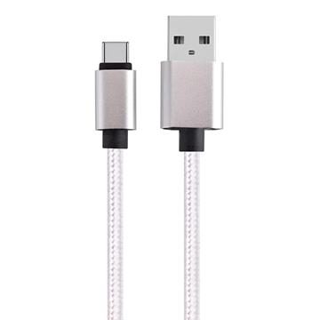 USB-C (USB Type C) to USB (USB-A) Braided Data Charging Cable - 6 Feet, White