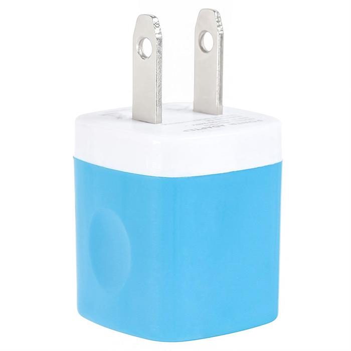 USB Home Wall Charger Travel Adapter for iOS and Android Mobile Devices, Blue