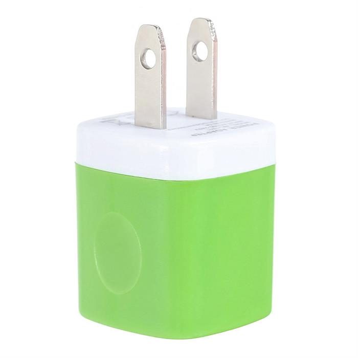 USB Home Wall Charger Travel Adapter for iOS and Android Mobile Devices, Green