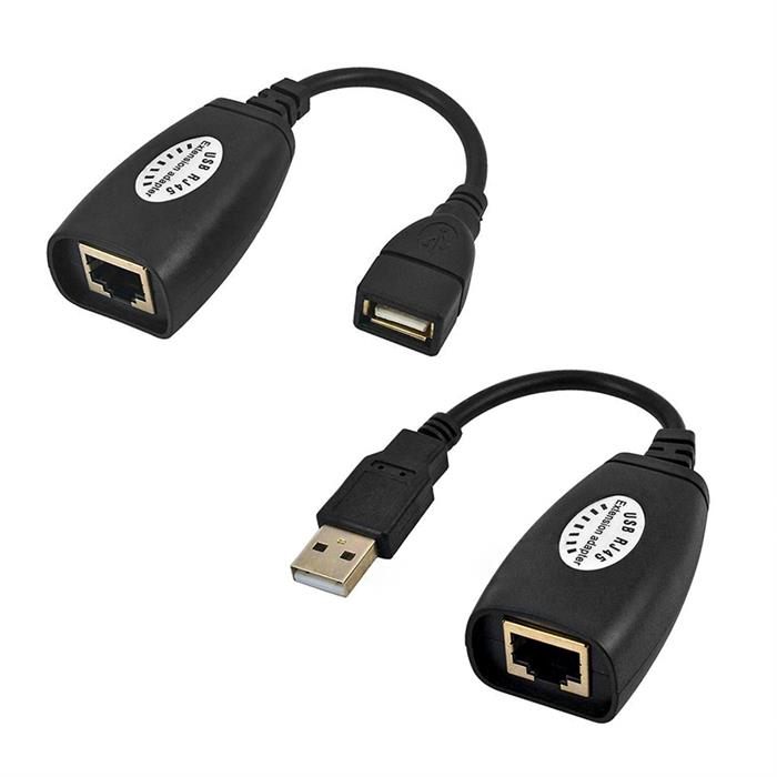 USB RJ45 LAN Cable Extension, Ethernet Cable Extension Cable up to 150ft, Ethernet Connector Adapter Kit - Pair