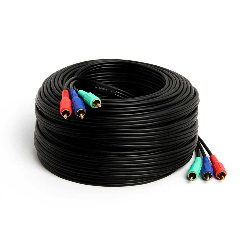 Cmple 3-RCA Male to 3RCA Male RGB Component Video Cable For HDTV 100 Feet 