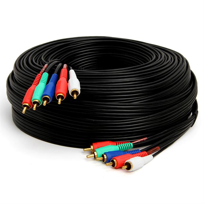 Video/Audio 5 RCA Bundled Cables For HDTV/Components 100 Feet