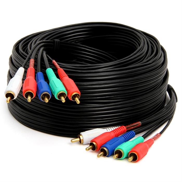 Video/Audio 5 RCA Bundled Cables For HDTV/Components 50 Feet