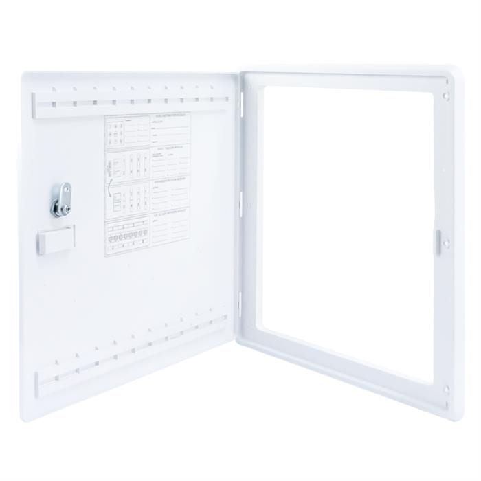 Wavenet - 15 Inch Plastic Enclosure Wi‐Fi Friedly with Lockable Hinged Vented Door for Home Structured Low Voltage Wiring - White