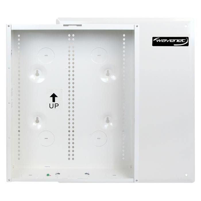 Wavenet - 18 Inch Structured Wiring Enclosure with Screw-on Door for Home Low Voltage Wiring, Fully Metal – White