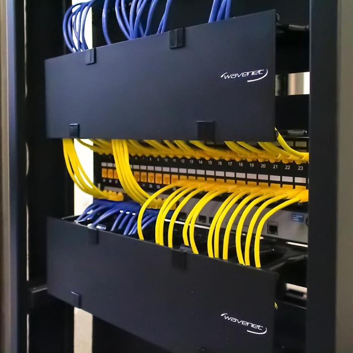 1U Horizontal Cable Manager on Rack