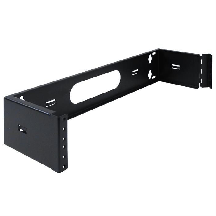 Wavenet – 2U Wall Mount Hinged Bracket or Two Space Swing Out Patch Panel Bracket 6" Depth for 19-Inch Server Network Data A/V Equipment, Steel – Black